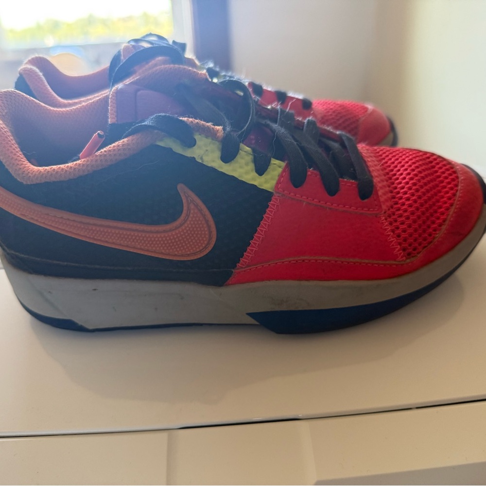 Nike Kids' Red and Black Sneakers with Orange Accents. Read Description.